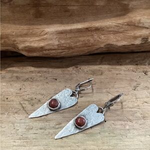 Artisan Sterling Silver Earrings with Jasper